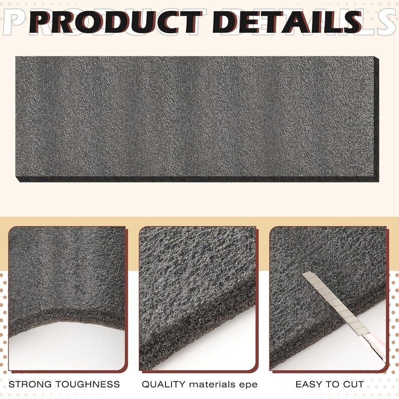 Pangda 2 Pcs Crawlspace Vent Foam DIY 8.25" x 16.25" Polyethylene Foam Block Sheet for Shipping, Packing, Tools, Crafts, Moving, Cases and Toolbox Storage - Image 3